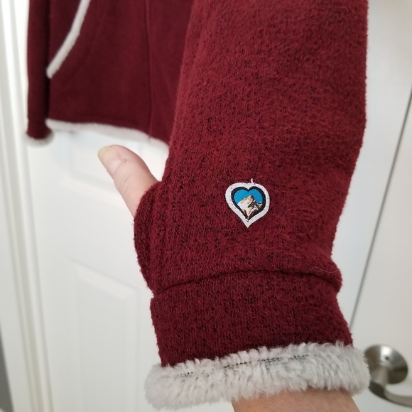 Kuhl red fleece trim full zip hooded jacket SZ Med - Picture 6 of 8